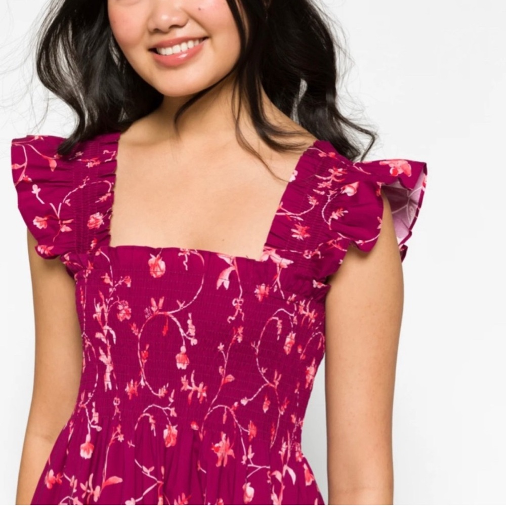 Hill House Ellie Nap Dress Burgundy Botanical - Small - Picture 4 of 8